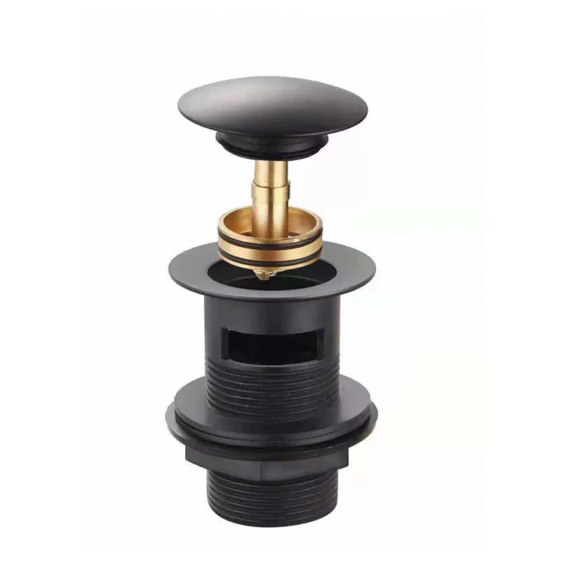 Slotted Easyclean Matt Black Click-clack Basin Waste in Black