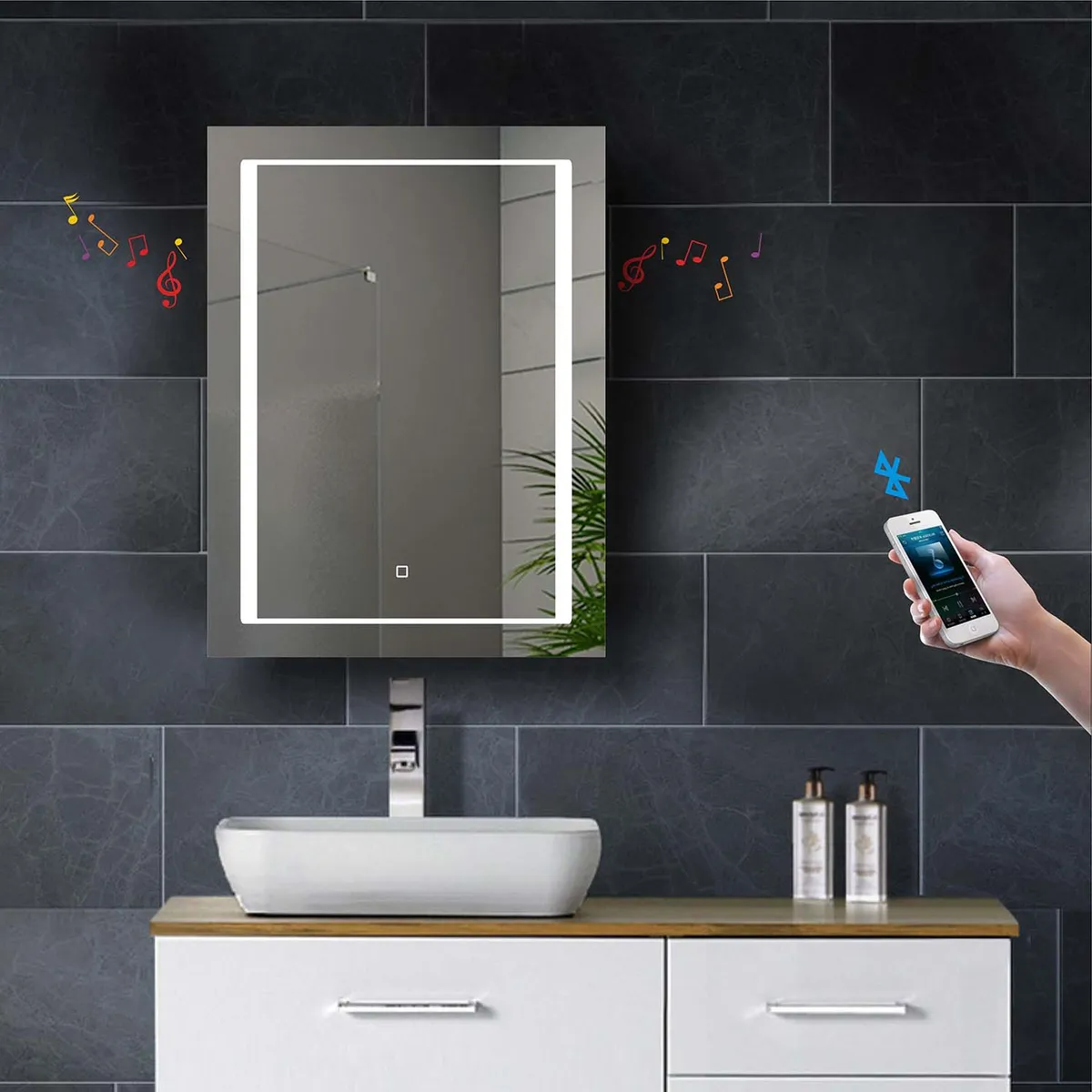 Spark LED Mirror With Bluetooth in default