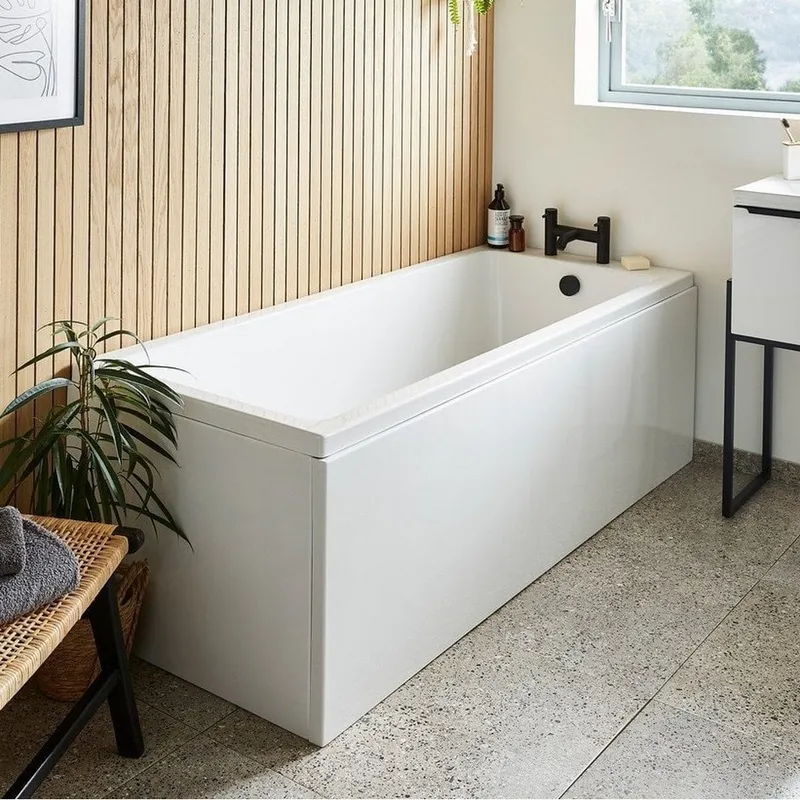 Spirit SE 1500x700mm Single Ended Bath with Legs in White Gloss