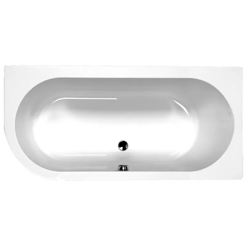 Status J-Shaped Single Ended Bath + Curved Panel Left Hand Option 1700x725mm LH in White Gloss
