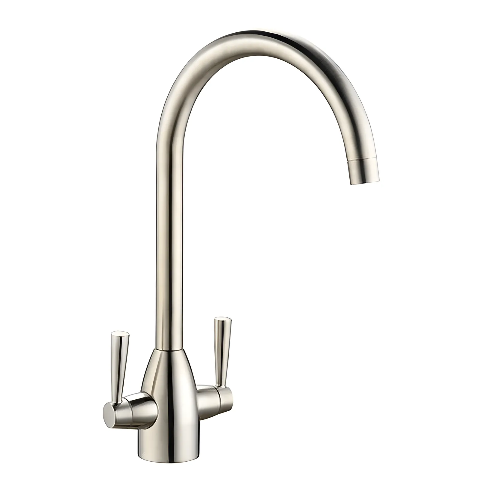 Style Two Lever Kitchen Mixer Tap Satin Finish in Satin