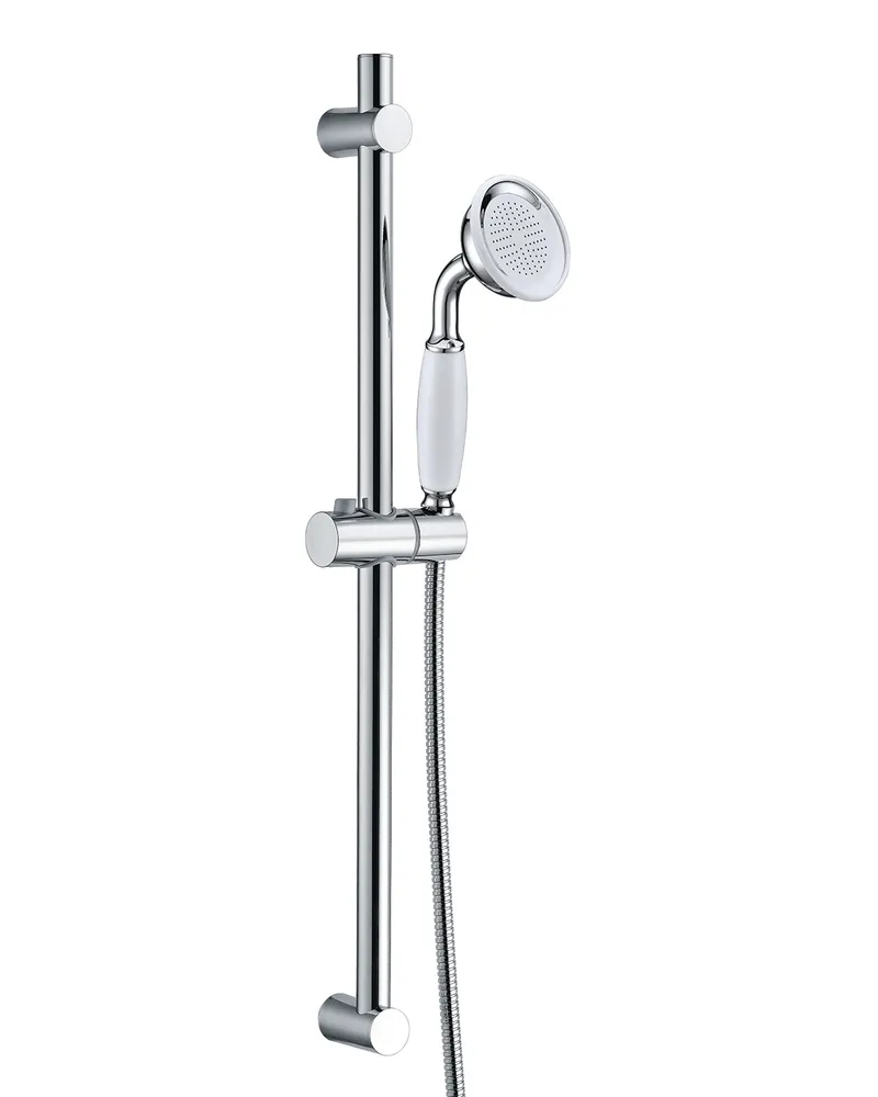 Thermostatic concealed Chrome Plated shower valve one Handle & one Cross Head 2 Outlets, Overhead shower, shower arm 300mm, Slide rail kit in Chrome - photograph 3