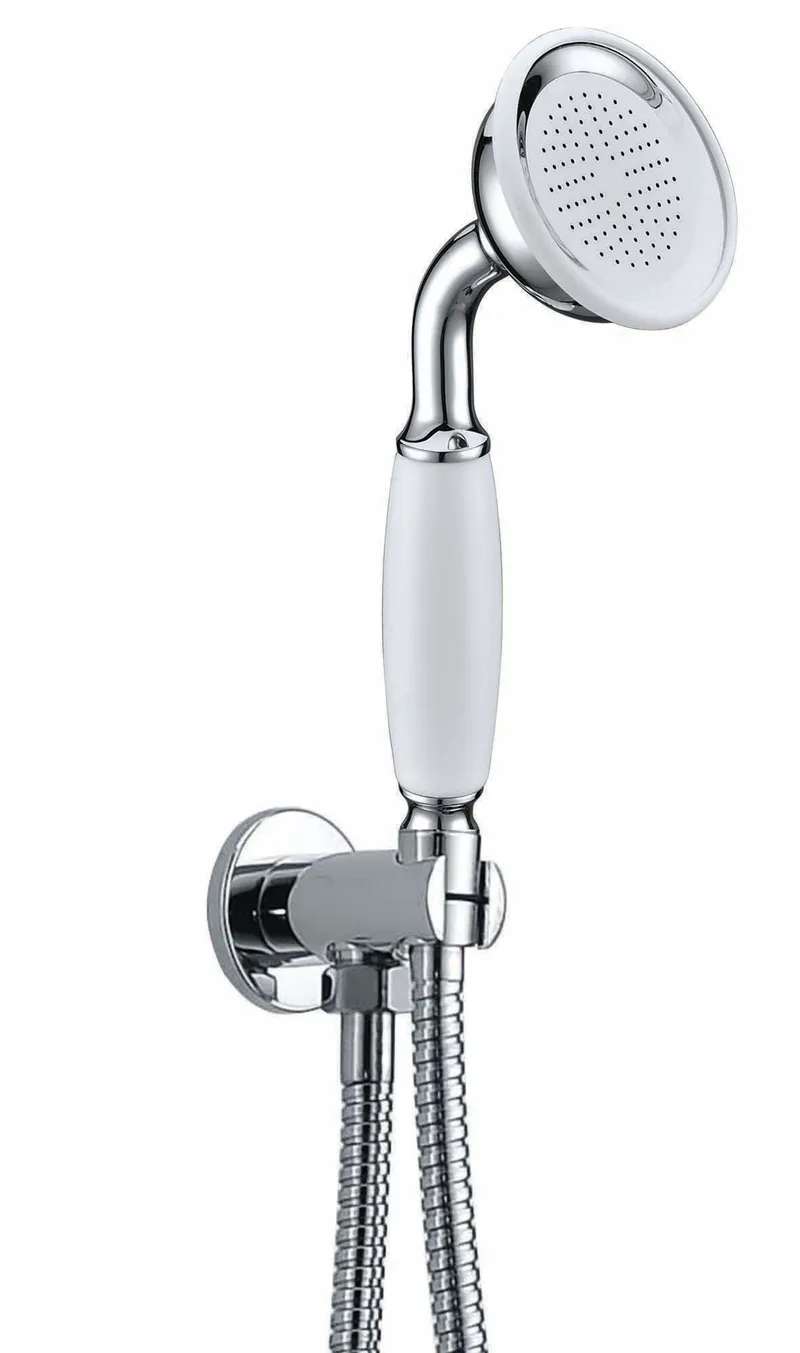 Thermostatic concealed Chrome Plated shower valve Two Handle & one Cross Head 2 Outlets, Overhead shower, Wall shower arm , Wall shower ar & hand shower and hose in Chrome - photograph 3