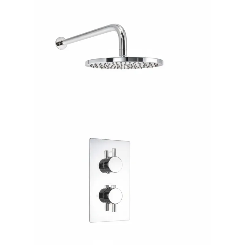 Thermostatic Concealed Shower Set – Chrome, 1 outlet, Overhead and arm shower in Chrome