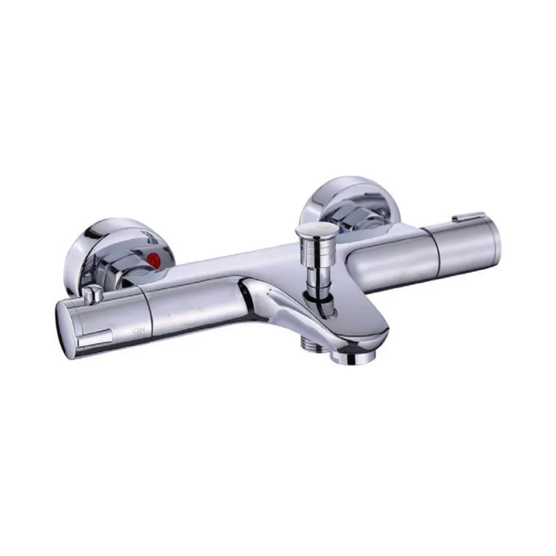 Thermostatic Exposed Bath Shower Mixer Chrome Plated in Chrome