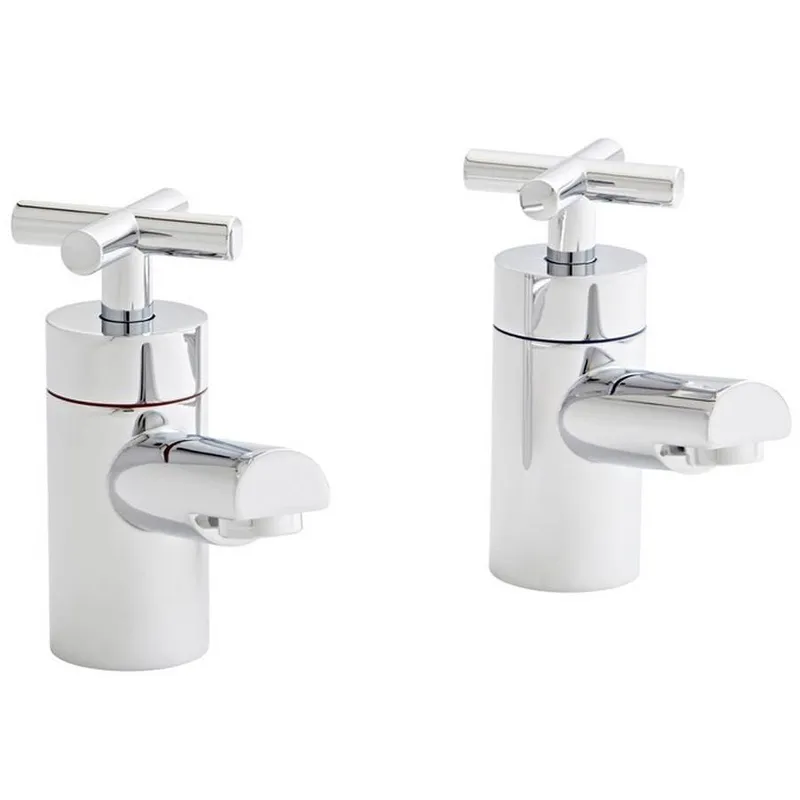Times Chrome Pair Bath Pillar Taps in Chrome