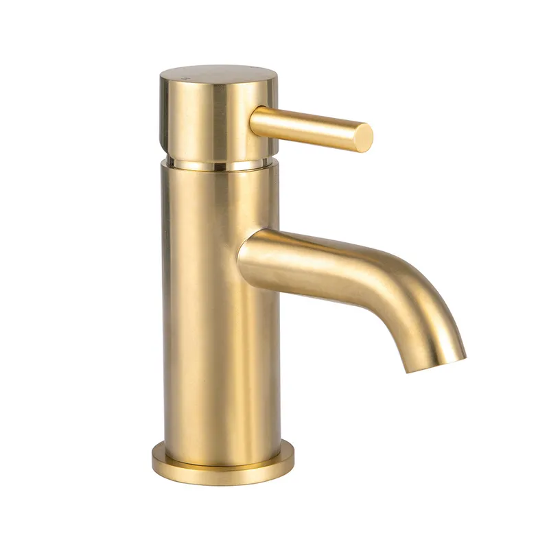Treviso Single Lever Mini Basin Mixer Brushed Gold in Brushed Gold