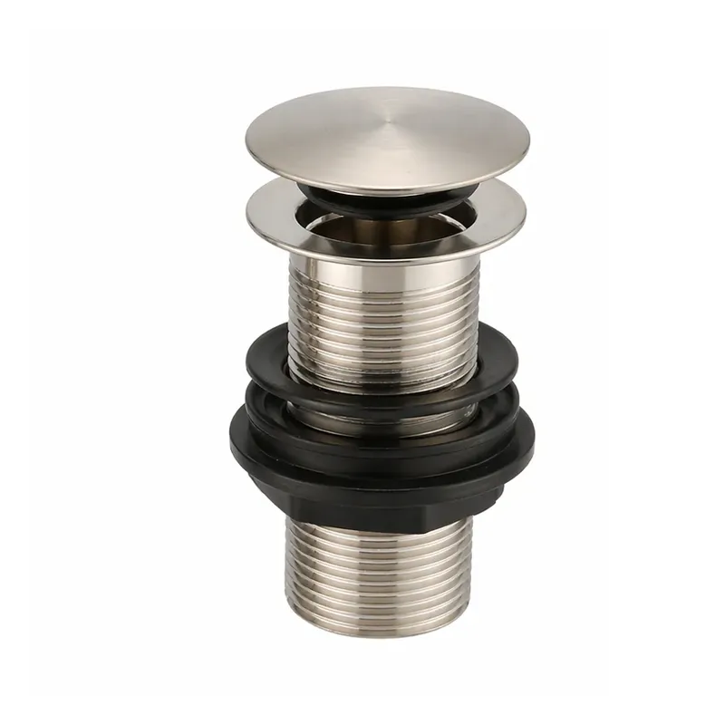 Unslotted Brushed Nickel Clicker Basin Waste in Brushed Nickel