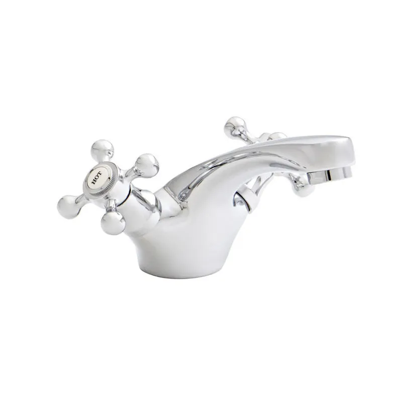 Victory Traditional Chrome Mono Basin Mixer Tap With Click Waste in Chrome