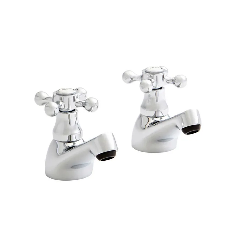 Victory Traditional Chrome Pair Basin Pillar Taps in Chrome