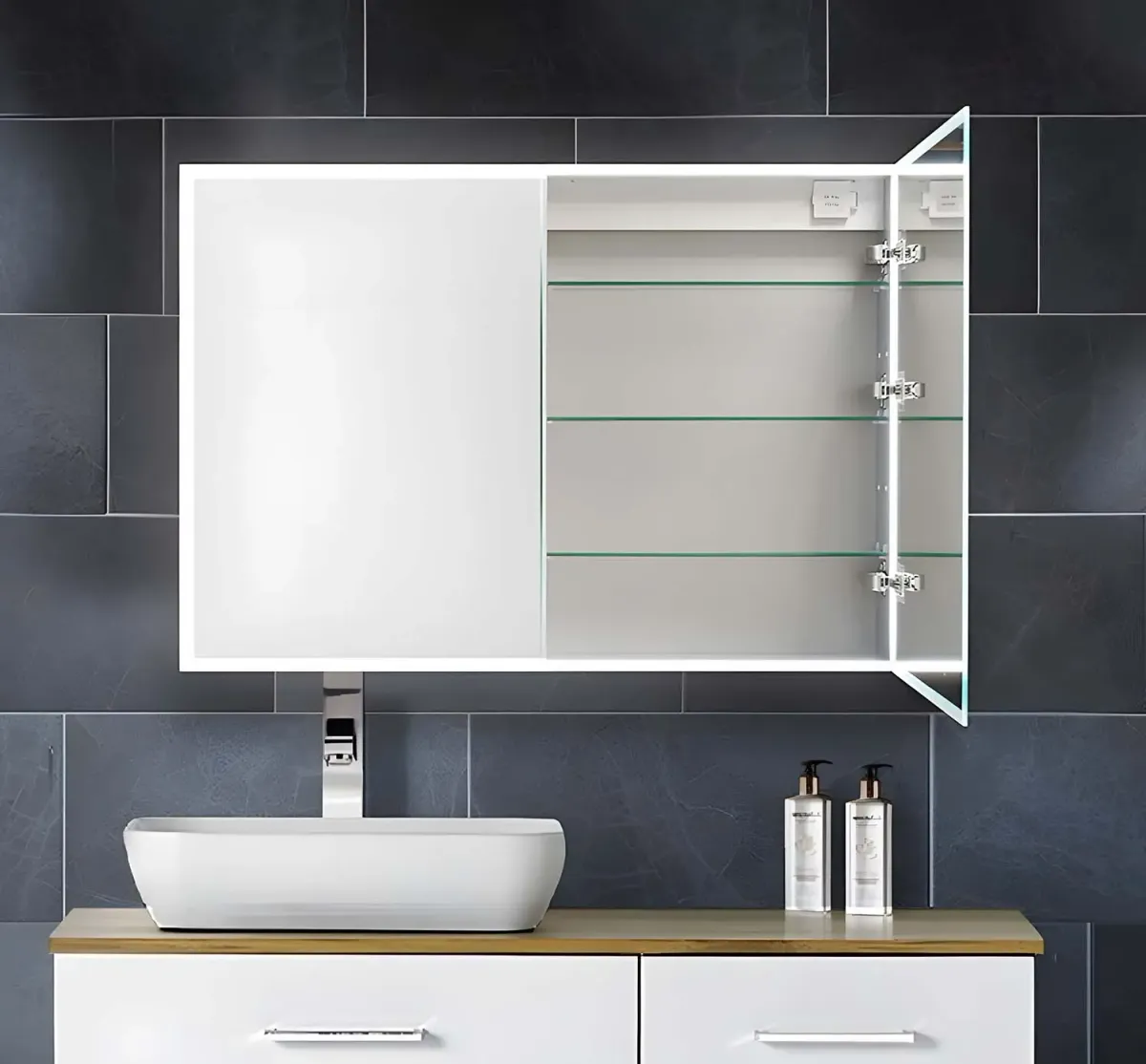 Vision Led Mirror Cabinet Double door 600 in default