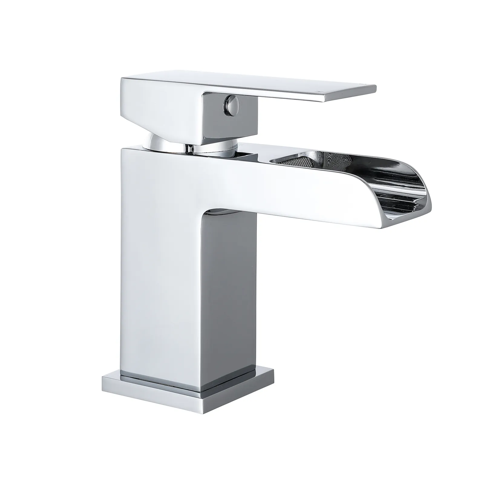 Waterfall Single Lever Basin Mixer With Basin Waste Chrome Plated in Chrome