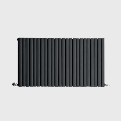 Technical drawing for Anthracite Rome Double Designer Horizontal Column Radiator 400mm x 600mm