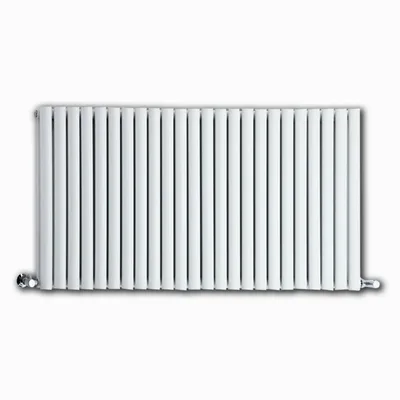 Technical drawing for White Rome Double Designer Horizontal Column Radiator 400mm x 600mm
